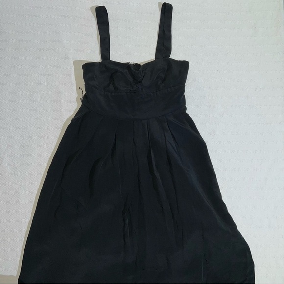 J. Crew Silk Sweetheart A-line 100% Silk Dress Womens Size 4 Black Empire Waist - Picture 2 of 10